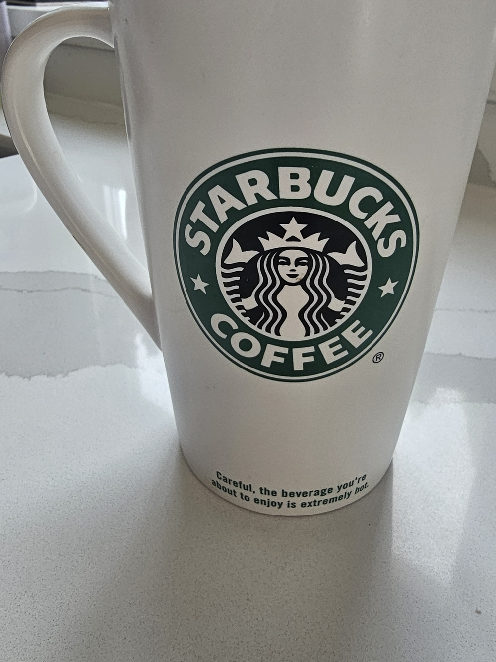Starbucks White Ceramic Coffee Mug with Green Logo